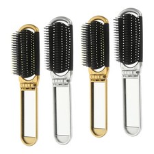 4 Pcs Detangling Brush Portable Mirror Hair Compact Folding Comb
