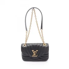 LOUIS VUITTON New Wave Chain PM Shoulder Bag M20687 leather Black Used Women LV