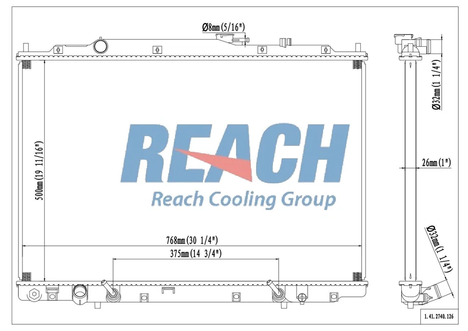 Radiador de aluminio Reach Cooling ajuste directo Foto 4 de 4