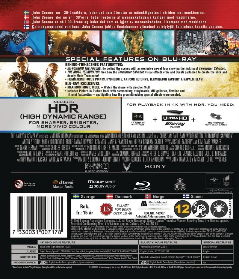 Terminator Salvation (4K UHD Blu-ray) Christian Bale Sam Worthington (UK IMPORT) - Image 2 of 2