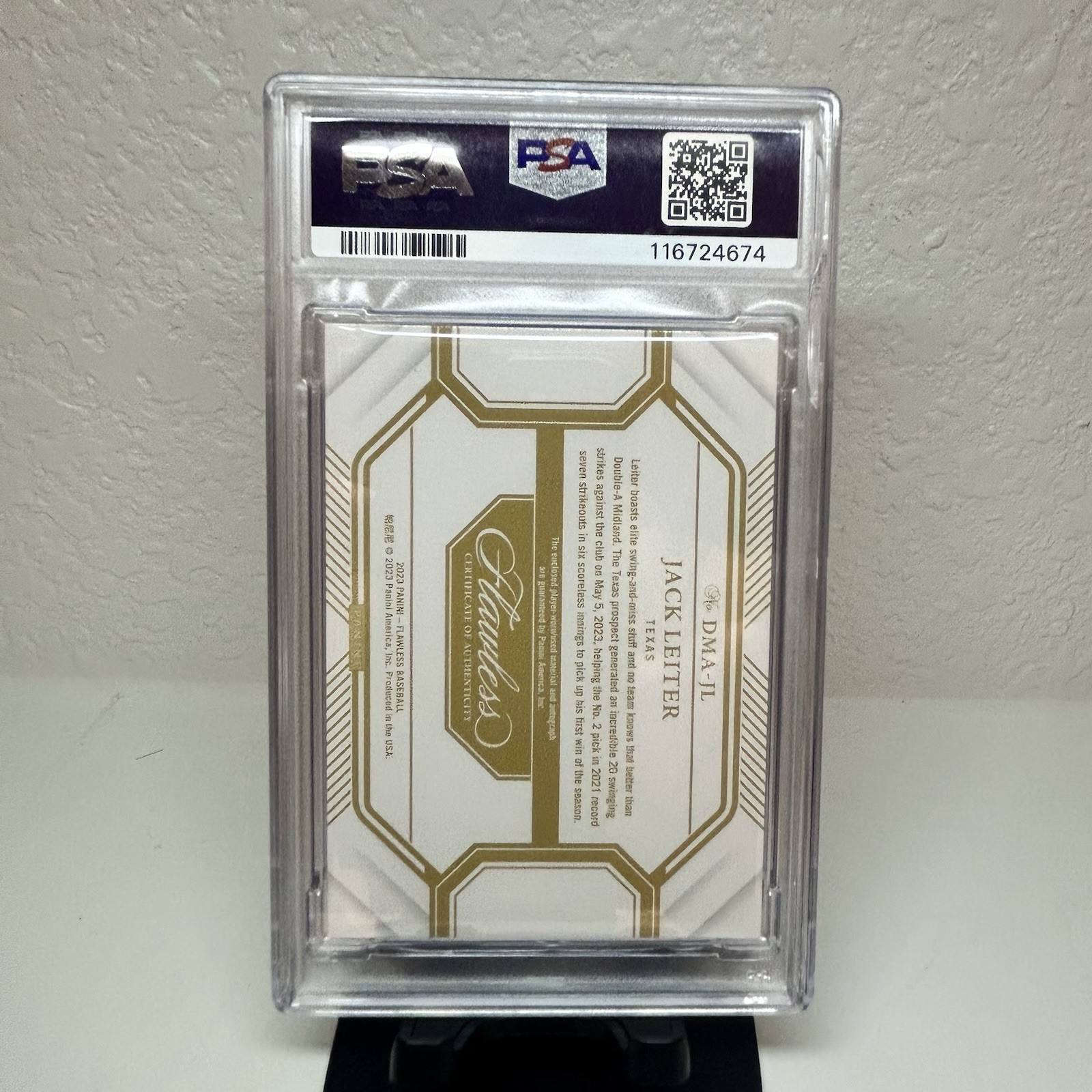 🔥2023 Panini Flawless Jack Leiter DMA-JL Rookie Dual Patch Auto 8/10 🔥 view 5