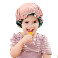 Elastic Sleep Cap with Band Small Coral Pink/Green