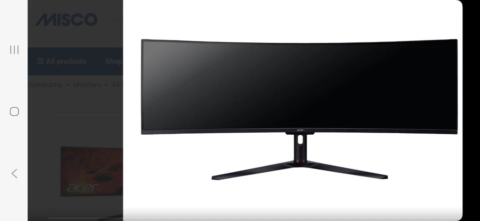 Acer Ei491cur 49 Zoll Curved Gaming und Business Monitor für PC und Laptop  - Bild 2 von 4