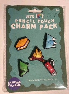 Art 101 Pencil Pouch Charm Pack NEW Camping Charms * Tent*Mountains*Camp Fire
