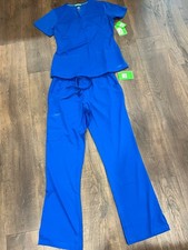 Healing Hands Scrubs HH Works Set Monica Top Rebecca Pants Small ROYAL BLUE NWT