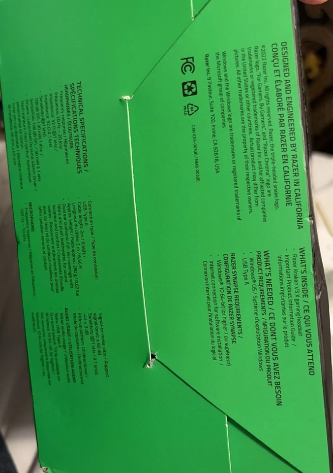 Razer Kraken V3 X Wired USB Gaming Headset Lightweight Triforce 40mm - Image 4 of 4