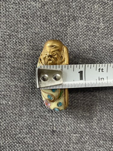 VINTAGE CHINESE CLOISONNE FIGURE ONE OF THE IMMORTALS / WISE MAN 1.5” Mini - Picture 3 of 8