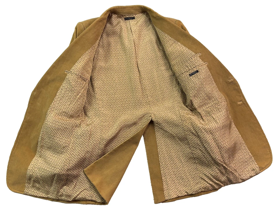 Blazer Chaqueta Vintage Años 70 40L Tostado Pana Traje Deportivo Abrigo Cordón Solapa Ancha Retro Foto 4 de 4