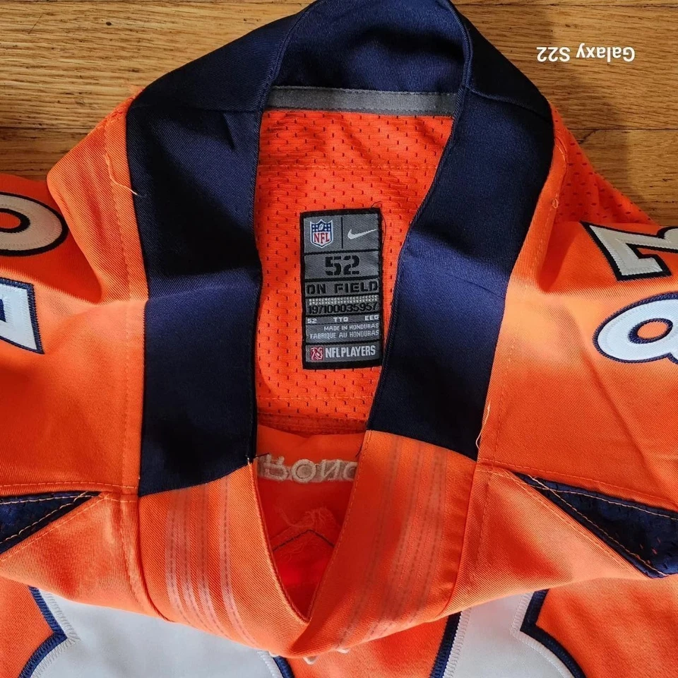 Camiseta Nike Wes Welker On Field NFL Denver Broncos #83 Talla 52 Naranja Azul Foto 2 de 4
