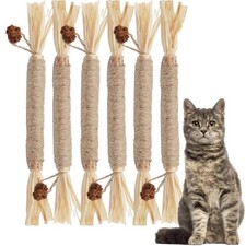 Leoezx Silvervine Sticks for Cats 6 Pcs ,Natural Catnip Sticks,Cats Chew Den...