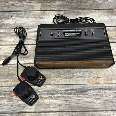 Vintage Atari CX-2600A Woodgrain Console w/ Paddle Controller