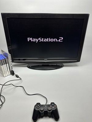 PlayStation 2 Slim Silver SCPH-77004 full set tested + gamepad +