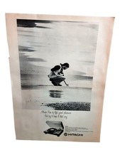 1976 Hitachi PS-38 Turntable Vintage Print Ad Man Beach Record Player