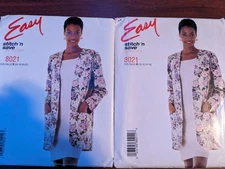 VTG McCalls 8021 Easy Misses Jacket Semi-Fitted Sleeveless Dress SZ 10-22 UC FF