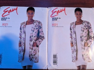VTG McCalls 8021 Easy Misses Jacket Semi-Fitted Sleeveless Dress SZ 10-22 UC FF