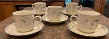Set of 5 International TableWorks Stoneware Marmalade Duck Goose Cups/Saucers