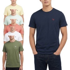 Image of Barbour Mens T-Shirt Pullover Crew Neck Short Sleeve Summer Top Cotton Solid Tee