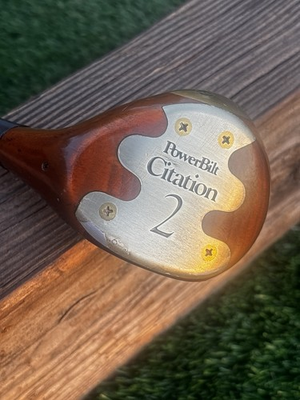 #ad Hamp;B PowerBilt Citation Persimmon 2 Wood Duo Flex Orig. Steel Shaft RH Excellent $49.95