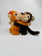 1975 R. DAKIN  Co Monkey Around Hugging Monkeys Love Collectible Plush Toy Tags