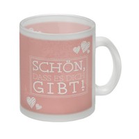 SchöN, Dass Es Dich Gibt Glas Tasse In Pink Mit Herzchen