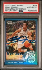 Manu Ginobili Signed HOF 2022 2001 Topps Chrome #124 Argentina Refractor