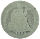 1869s Seated Liberty Dime 10c Semi Key Date Low Grade