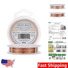 20 Gauge Bare Copper Wire - 33 Feet Solid Beading Wire for Elegant Jewelry Craft