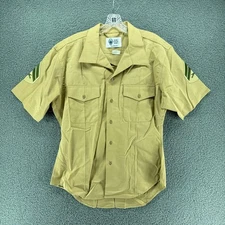 US Marines Defense Logistics Agency Khaki Dress Shirt Mens Size 17 M-1