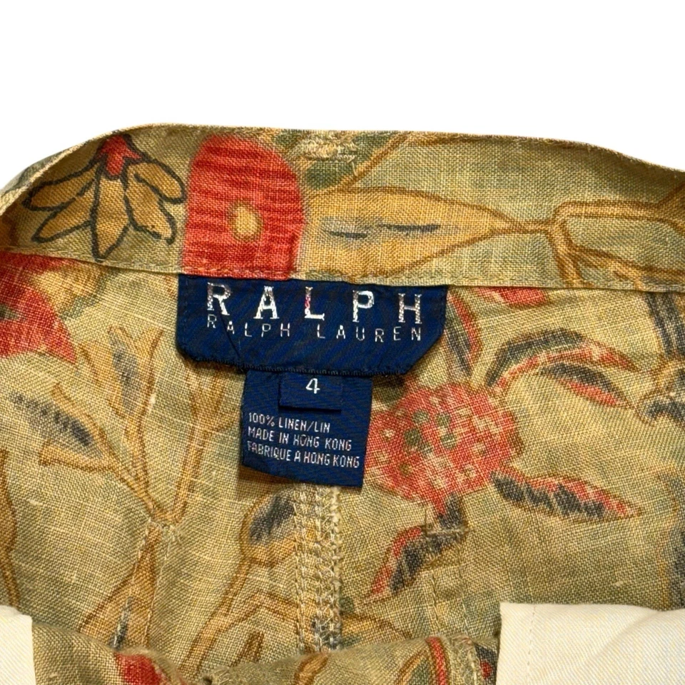 Vintage Ralph Lauren Floral Wide Leg Pants Size 4 High Waist - Image 4 of 4