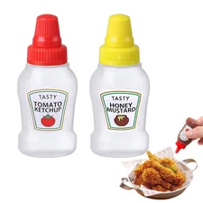 Mini Portable Sauce Squeeze Bottle Ketchup Soy Honey Salad Condiment Dispenser