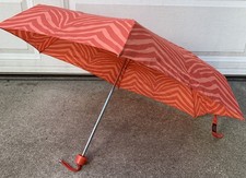 COACH Zebra Print Mini Umbrella F67852 SV/Hot Orange - Used No Bag