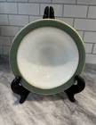 Collectible,Vintage Milk glass Pyrex,Sage Green Striped Bowl, with a Gold Bands