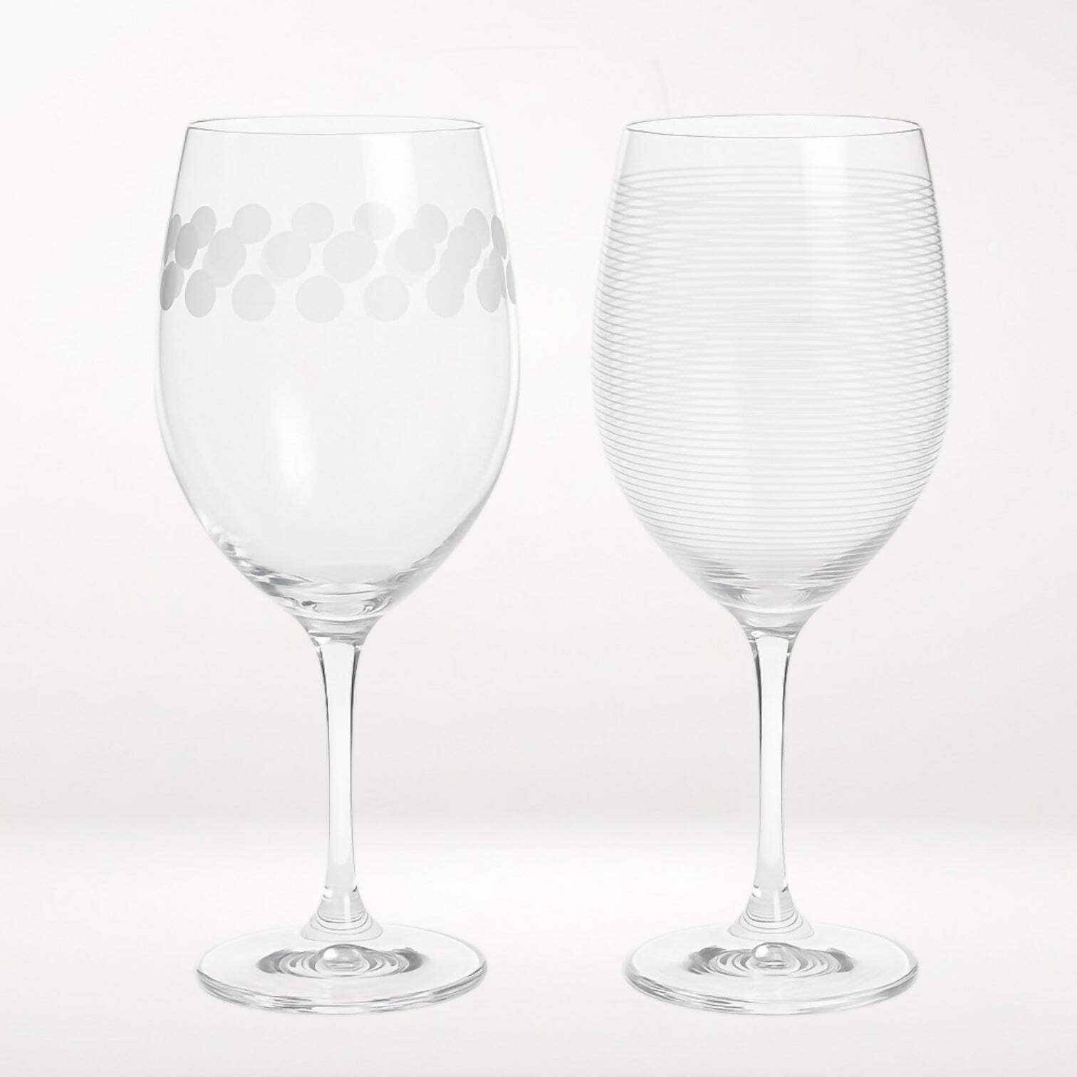 Mikasa Cheers Etched Wine Glasses | 9.25” x 3” | Set of 2 | Great Condition