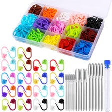 LUNARM 315 Pieces Stitch Markers for 315 pcs, 300pcs 15pcs Needles