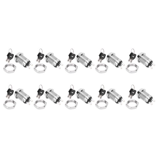 10 Sets Key Switch On/Off Power Lock Double Pull Switches 12 X 22mm ♫ - Picture 4 of 12