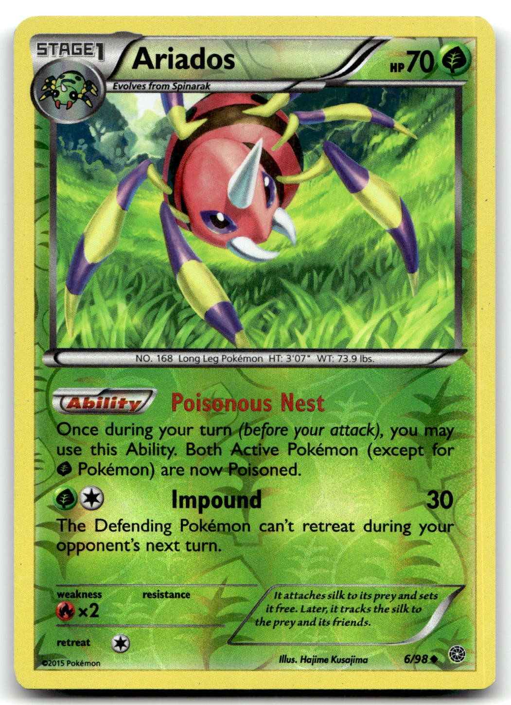 Ariados 6/98 XY - Ancient Origins Uncommon Reverse Holo Pokemon TCG MP
