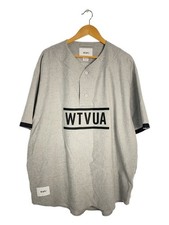 WTAPS Short Sleeve Shirt 4 Cotton Grey Solid 231TQDT SHM03