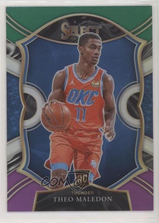 2020-21 Panini Select Concourse Green White Purple Prizm Theo Maledon #94 0h3v