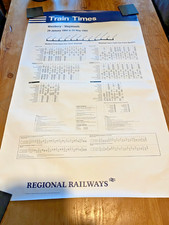 Original Used Railway Poster - Train Times, Westbury to Weymouth. 1994