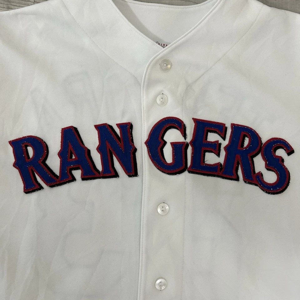 Camiseta cosida vintage Mark Teixeira Texas Rangers para hombre *XL blanca MLB EN MUY BUENA CONDICIÓN Foto 3 de 4