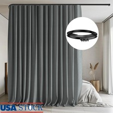 Blackout Room Divider Curtain Set Ceiling Track Insulated Soundproof Privacy New
