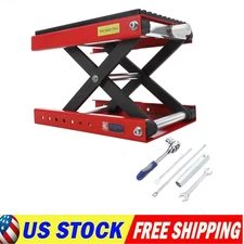 1200 LBS Heavy Duty Motorcycle Lift Jack Scissor Stand w/ Wide Deck & Safety Pin