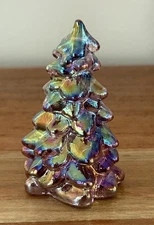 Mosser Glass USA MINI Christmas Tree - SUGAR PLUM CARNIVAL -2.75" tall Holiday