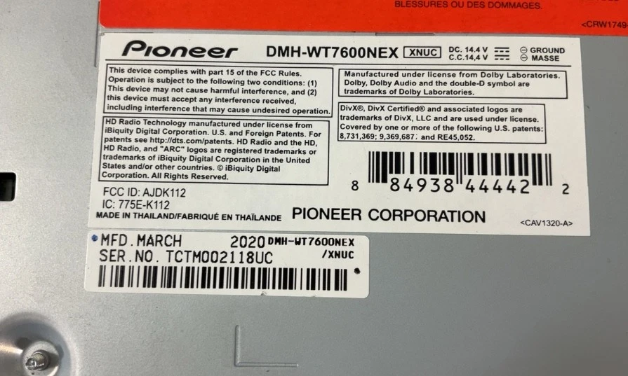 RECEPTOR MULTIMEDIA DIGITAL PIONERO 9" | DMH-WT7600NEX | SIN ARNÉS DE CABLEADO Foto 4 de 4