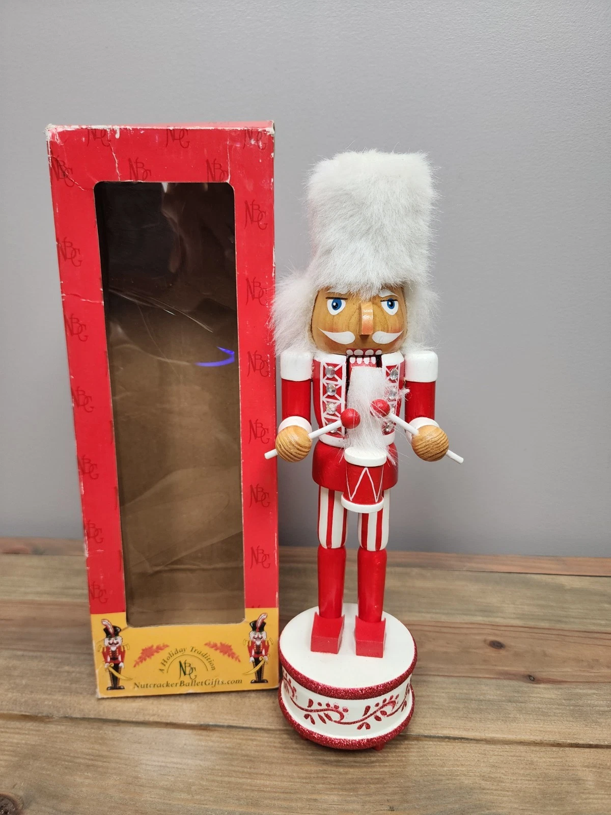 Nutcracker Ballet Gifts 12” Wooden Nutcracker Red White Music Box