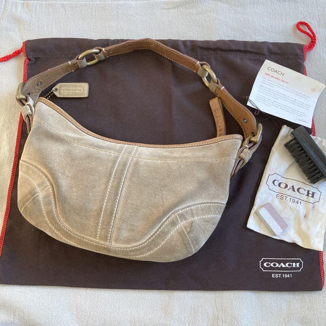 Vintage Coach Shoulder Handbag Soho 9658 beige Leather Y2K Good