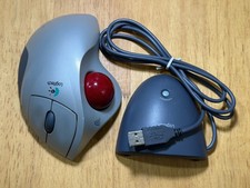 Logitech T-RA18 Cordless Trackman Wheel Trackball Mouse w/USB Receiver - Tested