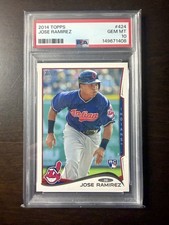 2014 Topps #424 Jose Ramirez Rookie Card Cleveland Guardians RC PSA 10. rookie card picture