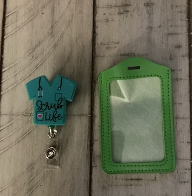 Scrub Life Medical, Nurse , Therapist, Dr,  Badge Reel With Matching ID Holder