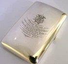 SUPERB STERLING SILVER WWI ERA RED CROSS NEWCASTLE RELATED CIGAR CASE 1916 180g
